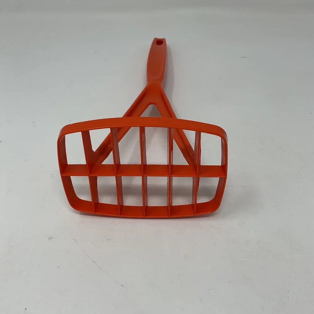 Vintage Foley Orange Nylon Potato Masher Retro Non-Stick Kitchen Utensil